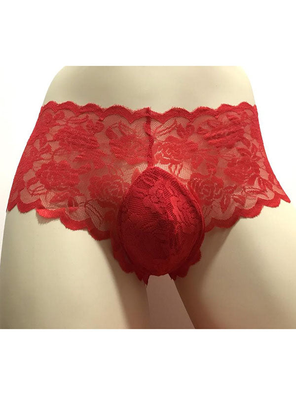 5 Colors Men's Lace Sexy Transparent Underwear