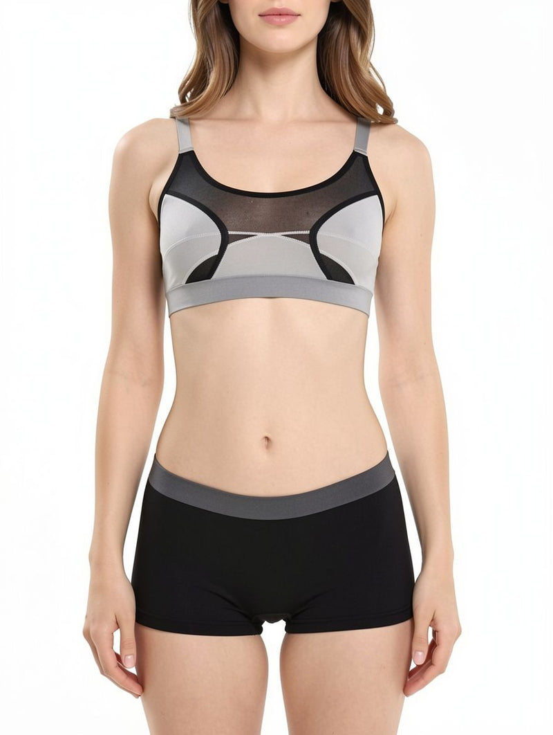 Fitness Custom Made Sports Bra with Mesh Panel