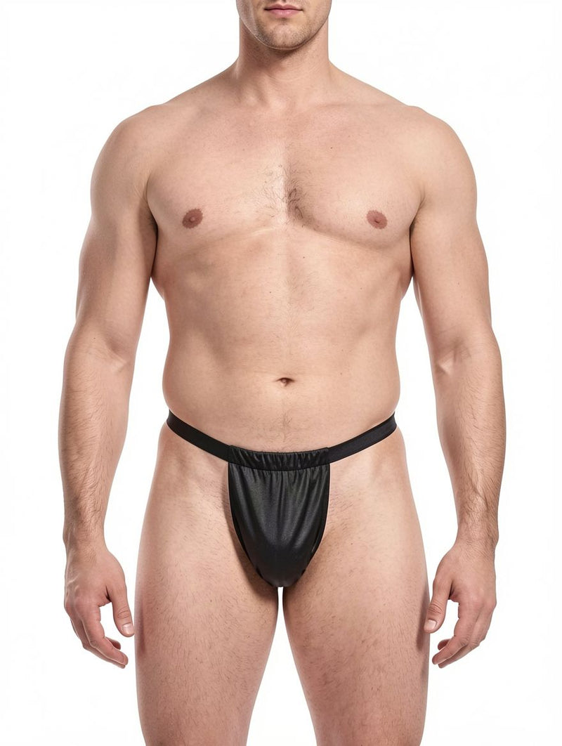 Men's Faux Leather G-String Thong