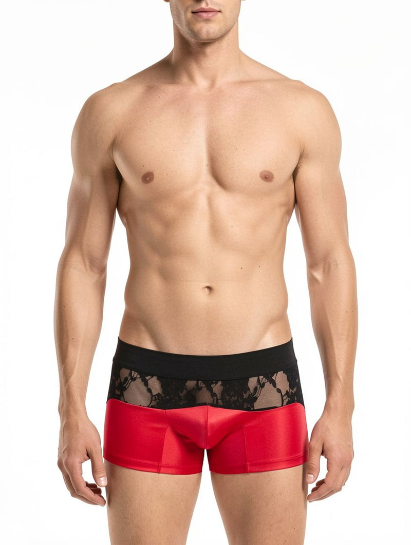 Men's Red & Black Lace Pants