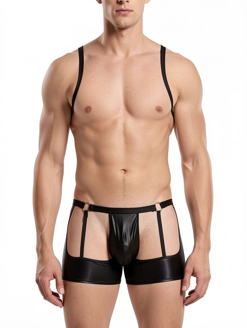 Men's Erotic Black Boxer Underwear