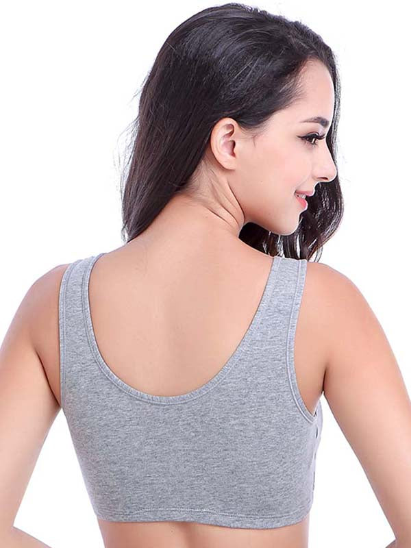 Women's Grey Padded Fashion Sports Bra Bustier Top