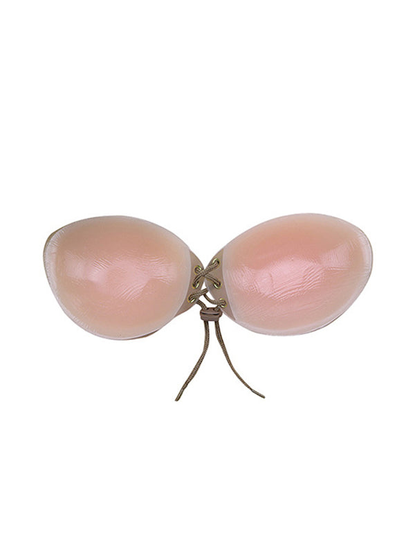 Women's Nude Silicone Lace-Up Strapless Invisible Bra