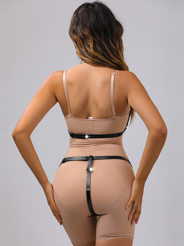 Women's Full Body Leather Harness Studded Set