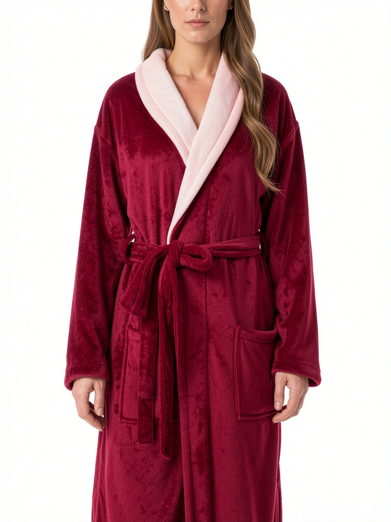 Women's Polyester Coral Fleece Bathrobe