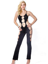 Women's Sexy Black Cut-Out Straps One-Piece Body Stocking – view 2