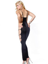 Women's Sexy Black Cut-Out Straps One-Piece Body Stocking – view 1