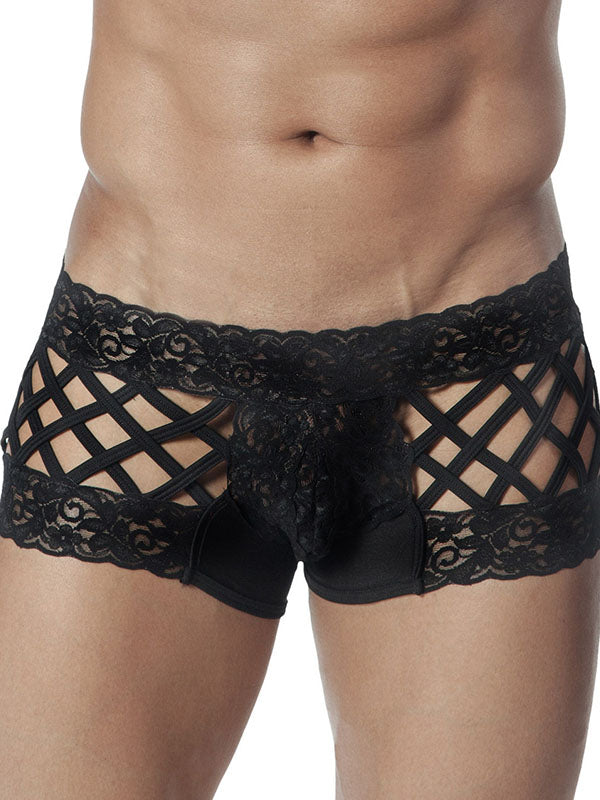 Men's Black Lace Sexy Shorts – view 1