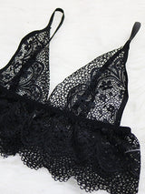 Women's Black Scalloped Lace Bralette & High-Waist Panty Lingerie Set – view 6