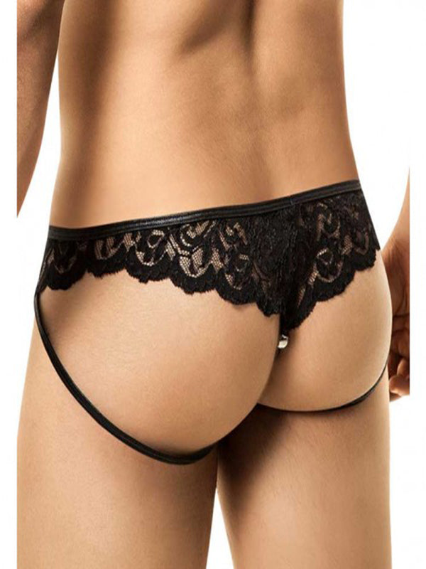 Men's Black Sexy Vinyl Lace Pants – view 1
