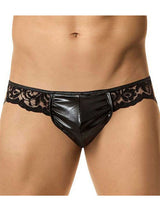 Men's Black Sexy Vinyl Lace Pants – view 2