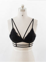 Women's Black Strappy Lace Bralette & Panty Set – view 2