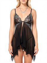 Women's Sexy Black Lace Mesh Babydoll Lingerie – view 4