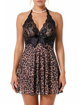 Women's Sexy Leopard Print Lace Babydoll Lingerie – view 7