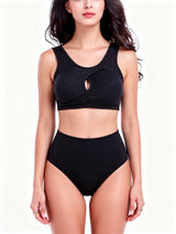 Fashion Black Top Padded Sports Bra – view 1
