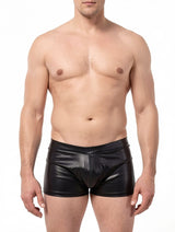Men's Faux Leather Zip-Detail Fetish Boxer Shorts – view 4