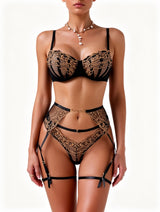 Women's Sexy Garter Belt & Thong Lingerie Set – Style LO3673 – view 3