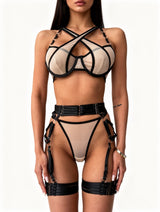 Women's Sexy Garter Belt & Thong Lingerie Set – Style LO3088 – view 8