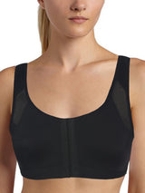 Women's Black Front Closure Posture Support Sports Bra Bustier Top – view 2