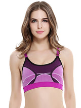 Fitness Custom Made Purple Colorblock Sports Bra – view 3