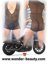 Women's Sheer Mesh Checkered Panel Bodysuit – view 5