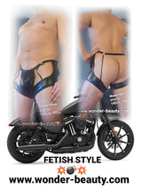 Men's Faux Leather Open-Back Garter Shorts – view 5