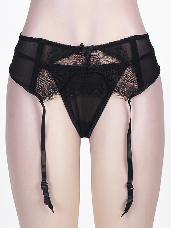 Women's Sexy Garter Belt & Thong Lingerie Set – Style W734104B – view 2