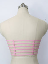 Women's Pink Sheer Mesh Cage Bandeau Bra Top – view 1