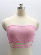 Women's Pink Sheer Mesh Cage Bandeau Bra Top – view 2