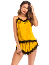 Women's Satin Sleepwear Set with Lace Trim – view 2