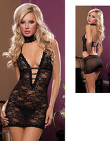 Women's Sexy Floral Black Lace Lingerie – view 1