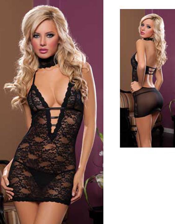 Women's Sexy Floral Black Lace Lingerie – view 1