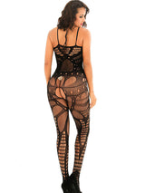Women's Sexy Spaghetti Strap Mesh Open-Crotch Full Bodystocking – view 1