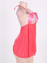 Women's Sexy Sheer Mesh Bow Babydoll Lingerie Set – view 4