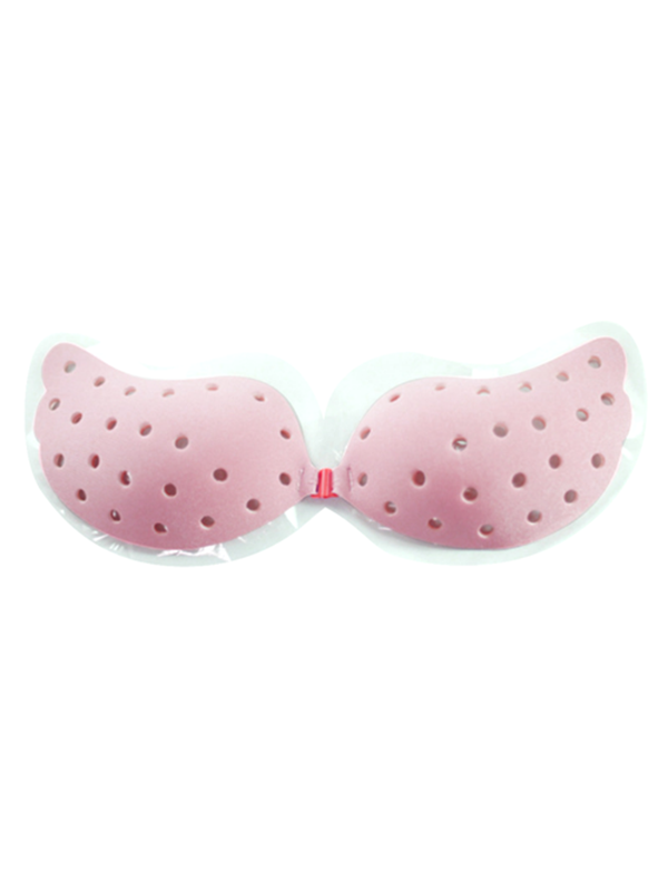 Women's Pink Breathable Mango-Shape Adhesive Invisible Bra – view 1