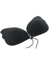 Women's Black Lace-Up Strapless Backless Push-Up Invisible Bra – view 3