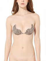 Women's Leopard Print Wing-Shaped Adhesive Invisible Bra – view 1
