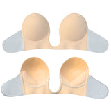 Women's Nude Deep U-Plunge Backless Adhesive Invisible Bra – view 3