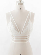 Women's White Strappy Lace Bralette & Panty Set – view 1