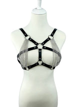 Women's Full Body Leather Chain Bra Harness & Leg Garter Set – view 2