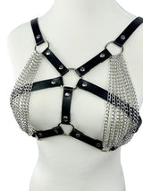 Women's Full Body Leather Chain Bra Harness & Leg Garter Set – view 3