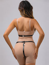 Women's Full Body Leather Harness Studded Set – view 1
