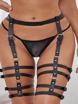 Women's Punk Body Leather Leg Harness – view 2