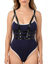 Women's Punk Leather Chest & Waist Harness Belt – view 3