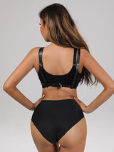 Women's Punk Leather Studded Harness Bra & Bikini Set – view 1