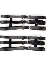 Women's Punk Leather Heart Ring Leg Garter Harness – view 3