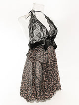 Women's Sexy Leopard Print Lace Babydoll Lingerie – view 6