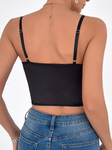 Women's Sexy Black Floral Lace Spaghetti Strap Corset Bustier Top – view 1