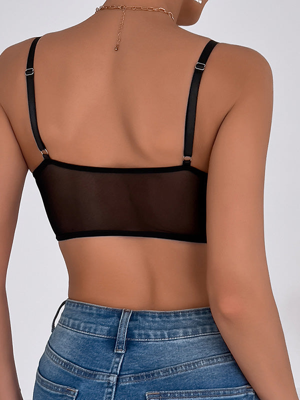 Women's Sexy Black Floral Lace Scallop Edge Underwire Corset Bustier Top – view 1