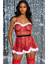 Women's Sexy Red Christmas Lace Babydoll Lingerie – view 2
